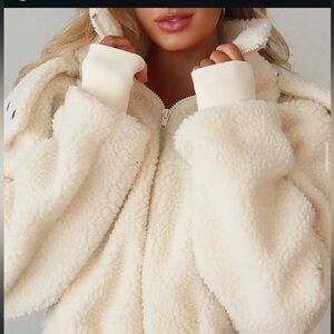 Women's Cream Sherpa Jacket